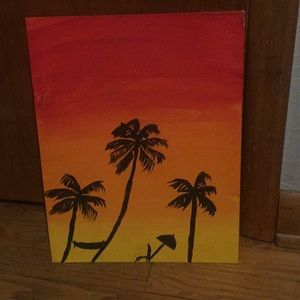 Palm tree sunset painting original